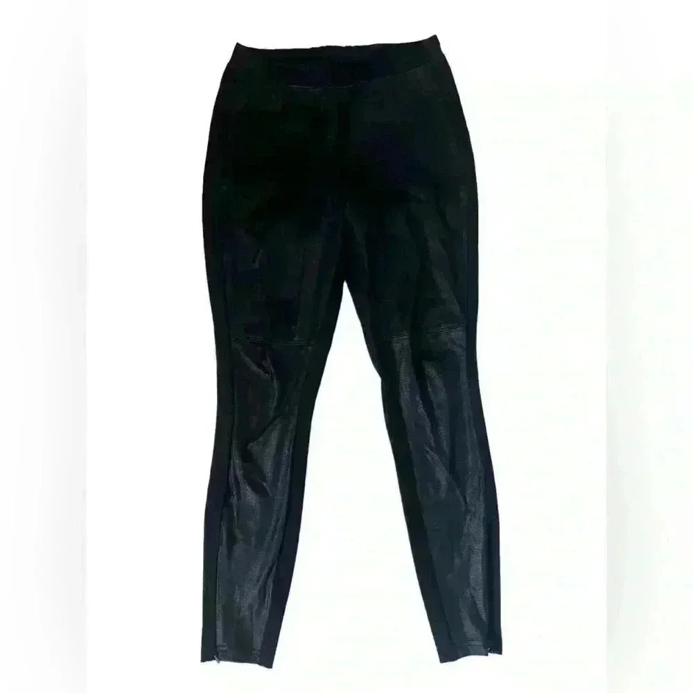 H by Halston Women's Faux Leather Leggings with Zippers Black Size 2